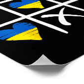 Ukrainische Flagge Farbige Herzen Poster (Ecke)