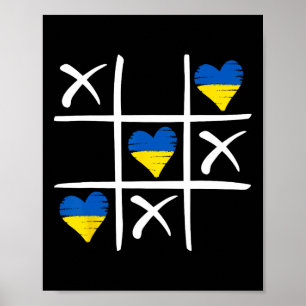 Ukrainische Flagge Farbige Herzen Poster