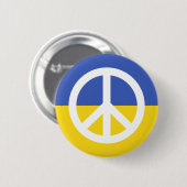 ukrainische Flagge Friedenssymbol Ukraine gegen Kr Button (Vorne & Hinten)