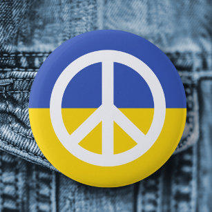 ukrainische Flagge Friedenssymbol Ukraine gegen Kr Button