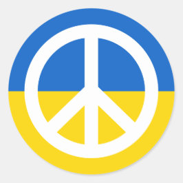 ukrainische Flagge Friedenssymbol Ukraine gegen Kr Runder Aufkleber