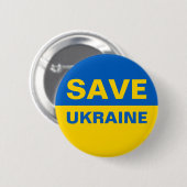 ukrainische Flagge gerettet Button (Vorne & Hinten)