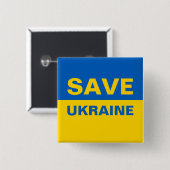 ukrainische Flagge gerettet Button (Vorne & Hinten)