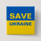 ukrainische Flagge gerettet Button (Vorderseite)