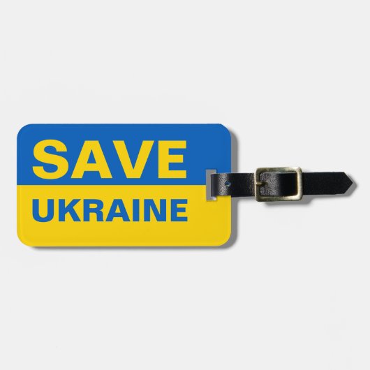 ukrainische Flagge gerettet Gepäckanhänger (Vorderseite horizontal)