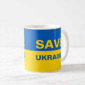 ukrainische Flagge gerettet Kaffeetasse (VorderseiteRechts)
