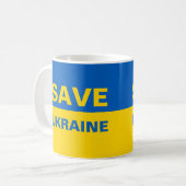 ukrainische Flagge gerettet Kaffeetasse (Vorderseite Links)