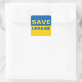 ukrainische Flagge gerettet Quadratischer Aufkleber (Tasche)