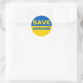 ukrainische Flagge gerettet Runder Aufkleber (Tasche)