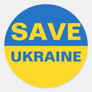 ukrainische Flagge gerettet Runder Aufkleber