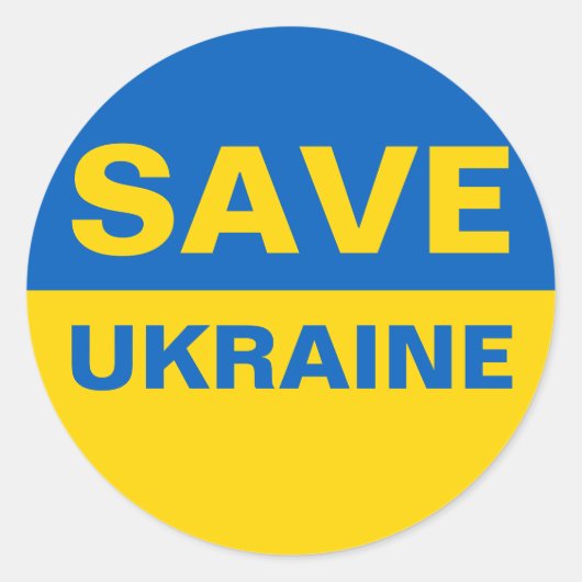 ukrainische Flagge gerettet Runder Aufkleber (Vorderseite)