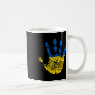 Ukrainische Flagge Handabdruck Symbol im Vintage-S Kaffeetasse