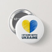 Ukrainische Flagge - Ich stehe mit der Ukraine Fla Button (Vorne & Hinten)