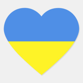 ukrainische Flagge, ich stehe mit der Ukraine, Herz-Aufkleber