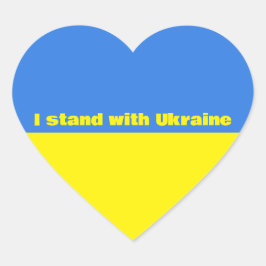 ukrainische Flagge, ich stehe mit der Ukraine, Herz-Aufkleber