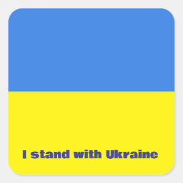 ukrainische Flagge, ich stehe mit der Ukraine, Quadratischer Aufkleber