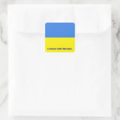 ukrainische Flagge, ich stehe mit der Ukraine, Quadratischer Aufkleber (Tasche)