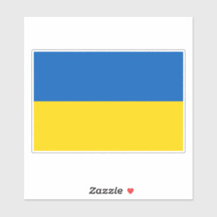 Ukrainische Flagge. Ich unterstütze die Ukraine. Aufkleber