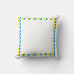 Ukrainische Flagge im Herzen einfaches Design Kissen