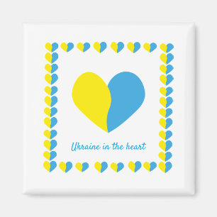 Ukrainische Flagge im Herzen einfaches Design Magnet
