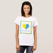 Ukrainische Flagge im Herzen einfaches Design T-Shirt (Vorne ganz)