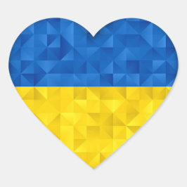 Ukrainische Flagge. Liebe in die Ukraine. Unterstü Herz-Aufkleber