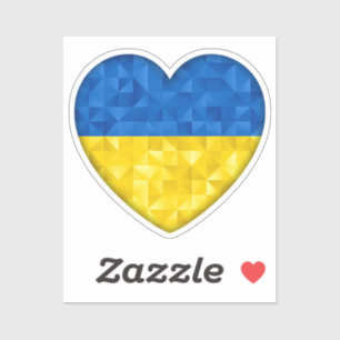 Ukrainische Flagge. Liebe zur Ukraine. Unterstützu Aufkleber