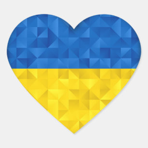 Ukrainische Flagge. Liebe zur Ukraine. Unterstützu Herz-Aufkleber