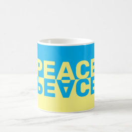 ukrainische Flagge mit Friedensbriefen Kaffeetasse