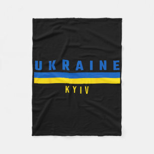 Ukrainische Flagge mit Text Ukraine- Kiew in Großb Fleecedecke
