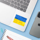 Ukrainische Flagge mit Textur Aufkleber (Laptop mit iPhone)