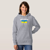 Ukrainische Flagge mit Tryzub-Schild Hoodie (Vorne ganz)
