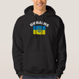 Ukrainische Flagge mit Tryzub-Schild Hoodie