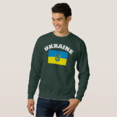 Ukrainische Flagge mit Tryzub-Schild Sweatshirt (Vorne ganz)