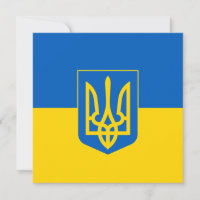 Ukrainische Flagge mit Wappen
