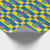 Ukrainische Flagge mit Wappen Geschenkpapier (Ecke)