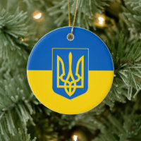 Ukrainische Flagge mit Wappen