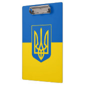 Ukrainische Flagge mit Wappen Klemmbrett (Links)