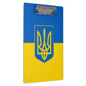 Ukrainische Flagge mit Wappen Klemmbrett (Rechts)