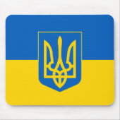 Ukrainische Flagge mit Wappen Mousepad (Vorne)