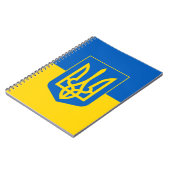 Ukrainische Flagge mit Wappen Notizblock (Linke Seite)