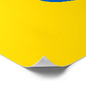 Ukrainische Flagge mit Wappen Poster (Ecke)