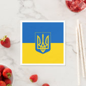 Ukrainische Flagge mit Wappen Serviette (Beispiel)