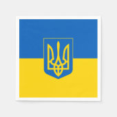 Ukrainische Flagge mit Wappen Serviette (Vorderseite)