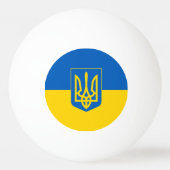 Ukrainische Flagge mit Wappen Tischtennisball (Rückseite)