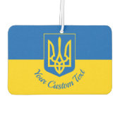 Ukrainische Flagge mit Wappen und benutzerdefinier Autolufterfrischer (Rückseite)
