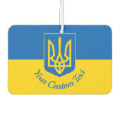 Ukrainische Flagge mit Wappen und benutzerdefinier Autolufterfrischer (Vorderseite)