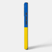 Ukrainische Flagge mit Wappen und benutzerdefinier Case-Mate iPhone Hülle (Rückseite / Links)