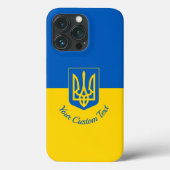Ukrainische Flagge mit Wappen und benutzerdefinier Case-Mate iPhone Hülle (Rückseite)