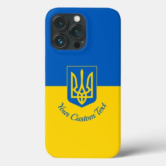 Ukrainische Flagge mit Wappen und benutzerdefinier Case-Mate iPhone Hülle (Rückseite)